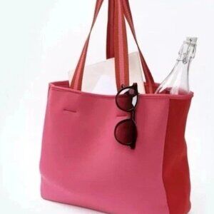 Summersalt Neoprene Tote Bag Pink & Red w/ Shoulder Strap Water Resistance